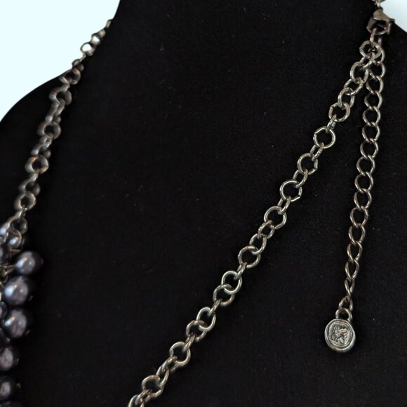 Vera Wang Dark Faux Pearl Bauble Necklace - Picture 4 of 5